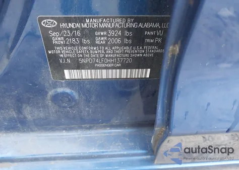 2017 Hyundai Elantra Se из США, поврежденный, VIN 5NPD74LF0HH137720